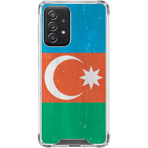Azerbaijan Flag Distressed Galaxy A52 5G Clear Case
