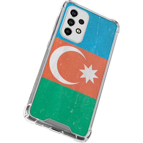 Azerbaijan Flag Distressed Galaxy A53 5G Clear Case