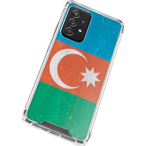 Azerbaijan Flag Distressed Galaxy A72 5G Clear Case