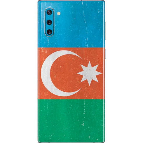 Azerbaijan Flag Distressed Galaxy Note 10 Skin