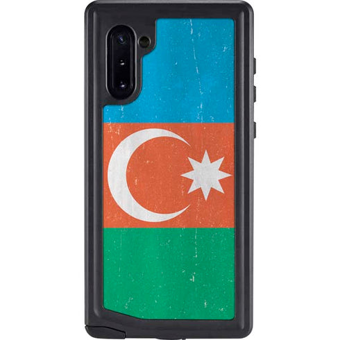 Azerbaijan Flag Distressed Galaxy Note 10 Waterproof Case