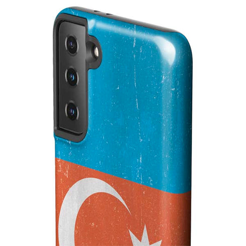 Azerbaijan Flag Distressed Galaxy S21 FE Pro Case