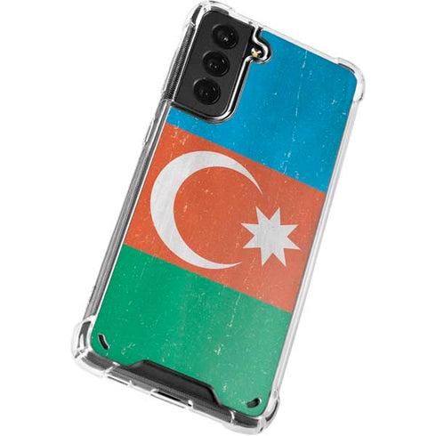 Azerbaijan Flag Distressed Galaxy S21 Plus 5G Clear Case