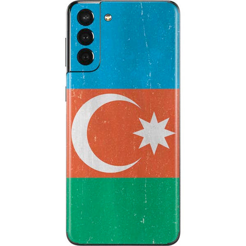 Azerbaijan Flag Distressed Galaxy S21 Plus 5G Skin