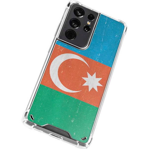 Azerbaijan Flag Distressed Galaxy S21 Ultra 5G Clear Case