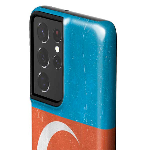 Azerbaijan Flag Distressed Galaxy S21 Ultra 5G Pro Case