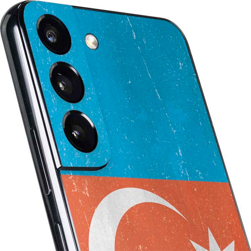 Azerbaijan Flag Distressed Galaxy S22 Skin