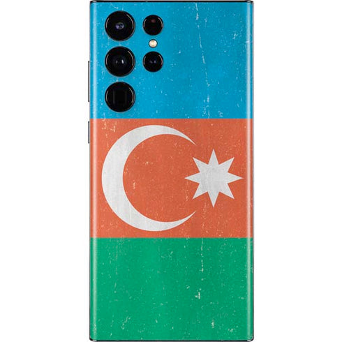 Azerbaijan Flag Distressed Galaxy S22 Ultra Skin