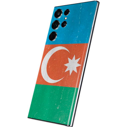 Azerbaijan Flag Distressed Galaxy S22 Ultra Skin