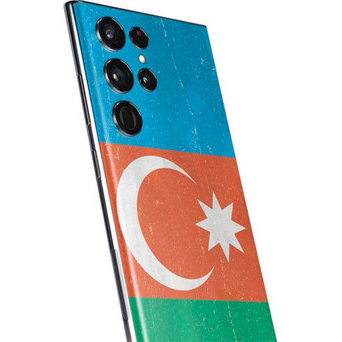 Azerbaijan Flag Distressed Galaxy S22 Ultra Skin