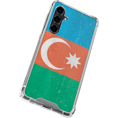 Azerbaijan Flag Distressed Galaxy S23 FE Clear Case