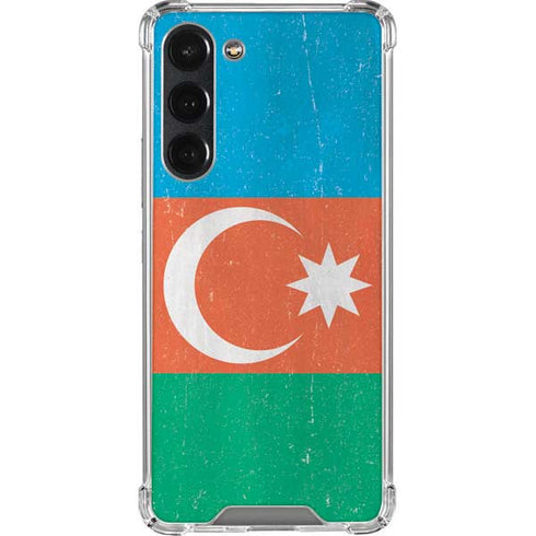 Azerbaijan Flag Distressed Galaxy S23 Plus Clear Case