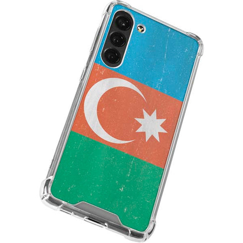 Azerbaijan Flag Distressed Galaxy S23 Plus Clear Case