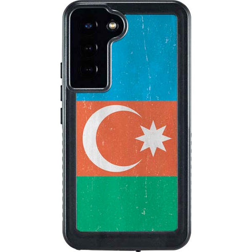 Azerbaijan Flag Distressed Galaxy S23 Plus Waterproof Case