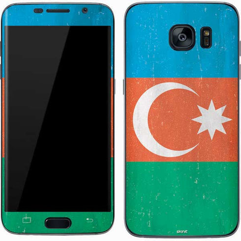 Azerbaijan Flag Distressed Galaxy S7 Skin