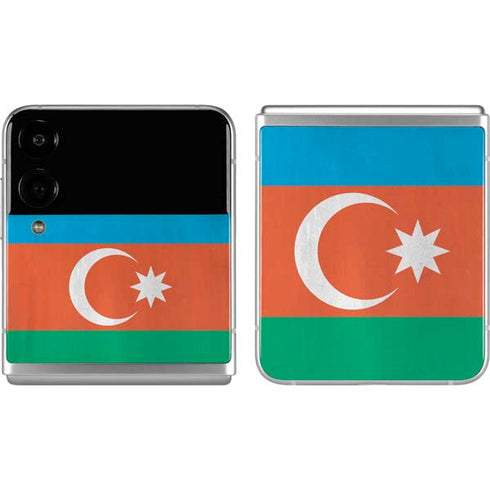 Azerbaijan Flag Distressed Galaxy Z Flip4 5G Skin