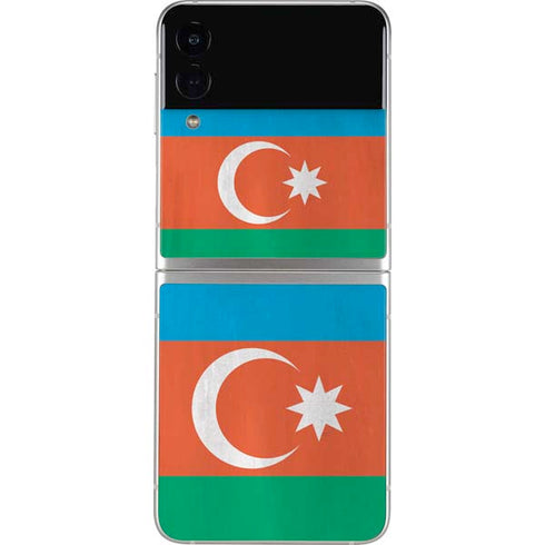 Azerbaijan Flag Distressed Galaxy Z Flip4 5G Skin