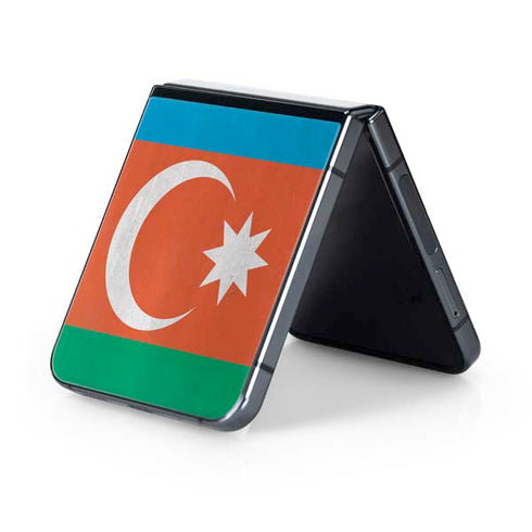 Azerbaijan Flag Distressed Galaxy Z Flip5 5G Skin