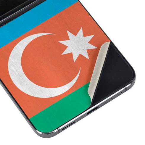 Azerbaijan Flag Distressed Galaxy Z Flip5 5G Skin