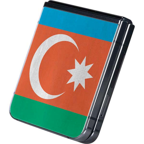 Azerbaijan Flag Distressed Galaxy Z Flip5 5G Skin