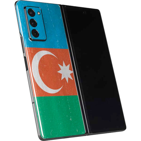 Azerbaijan Flag Distressed Galaxy Z Fold2 5G Skin