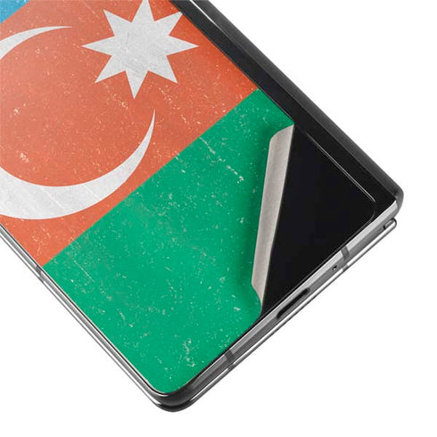 Azerbaijan Flag Distressed Galaxy Z Fold2 5G Skin