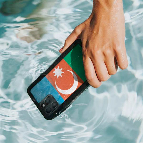 Azerbaijan Flag Distressed iPhone 11 Pro Max Waterproof Case