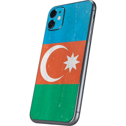 Azerbaijan Flag Distressed iPhone 11 Skin