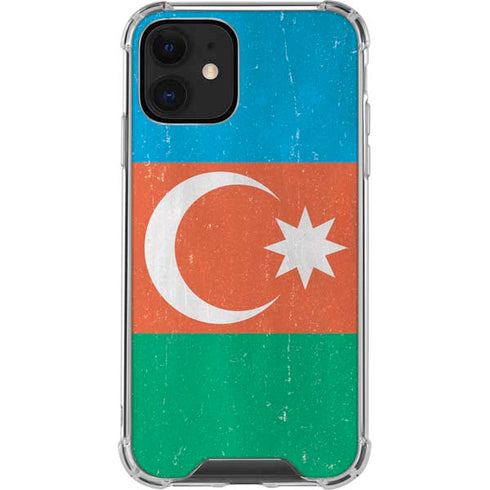 Azerbaijan Flag Distressed iPhone 12 Clear Case