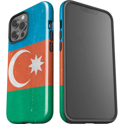 Azerbaijan Flag Distressed iPhone 13 Pro Max Impact Case