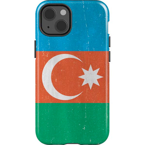 Azerbaijan Flag Distressed iPhone 14 Impact Case