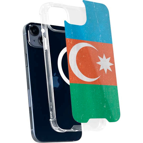 Azerbaijan Flag Distressed iPhone 15 Plus MagSafe Case
