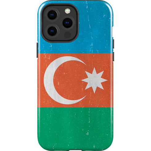 Azerbaijan Flag Distressed iPhone 14 Pro Max Impact Case