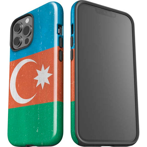Azerbaijan Flag Distressed iPhone 14 Pro Max Impact Case