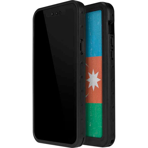 Azerbaijan Flag Distressed iPhone 15 Plus Waterproof Case