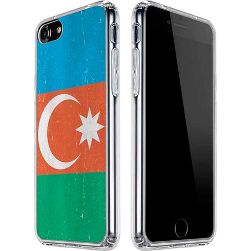Azerbaijan Flag Distressed iPhone SE (2nd & 3rd Gen) Clear Case