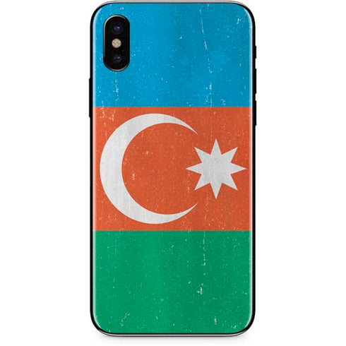 Azerbaijan Flag Distressed iPhone X Skin