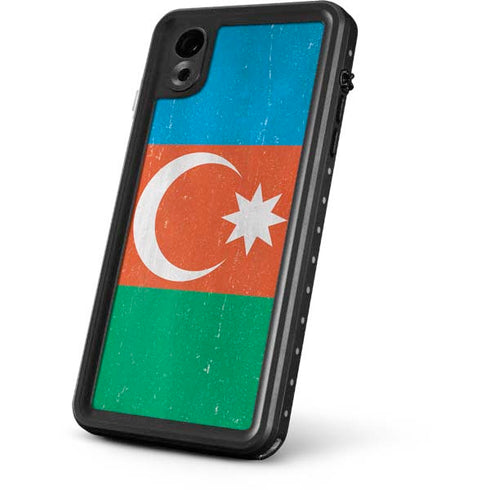 Azerbaijan Flag Distressed iPhone XR Waterproof Case