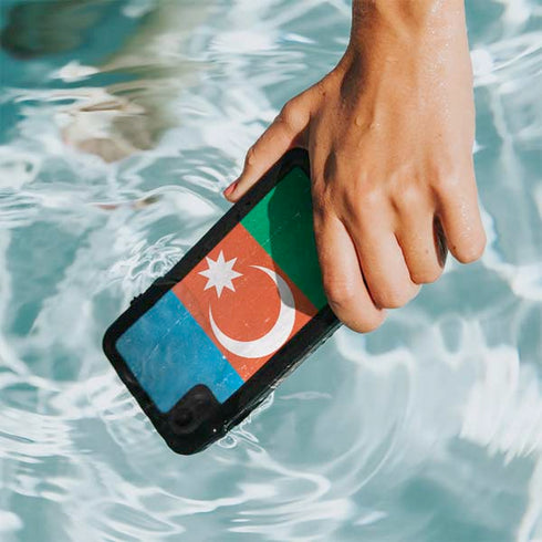 Azerbaijan Flag Distressed iPhone XR Waterproof Case