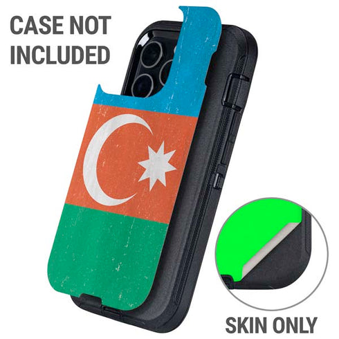 Azerbaijan Flag Distressed Otterbox Defender iPhone Skin