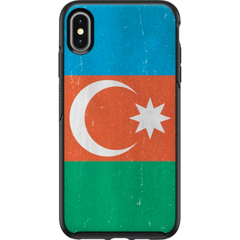 Azerbaijan Flag Distressed Otterbox Symmetry iPhone Skin
