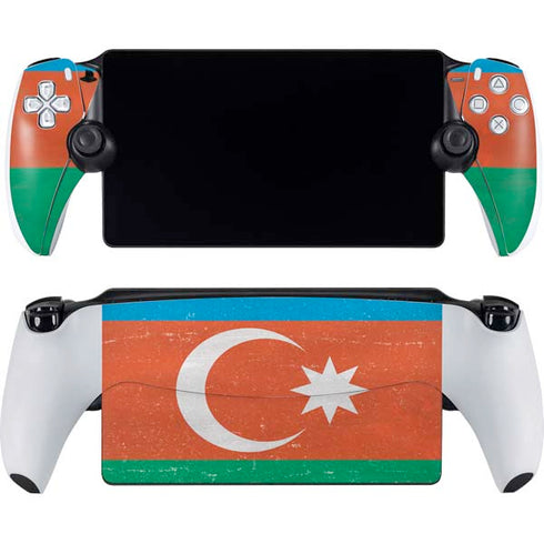 Azerbaijan Flag Distressed PlayStation Portal Remote Player Skin