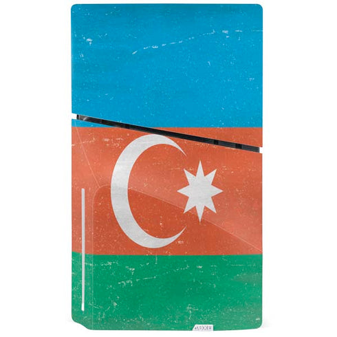 Azerbaijan Flag Distressed PS5 Slim Disk Console Skin