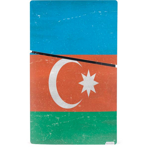 Azerbaijan Flag Distressed PS5 Slim Digital Edition Console Skin