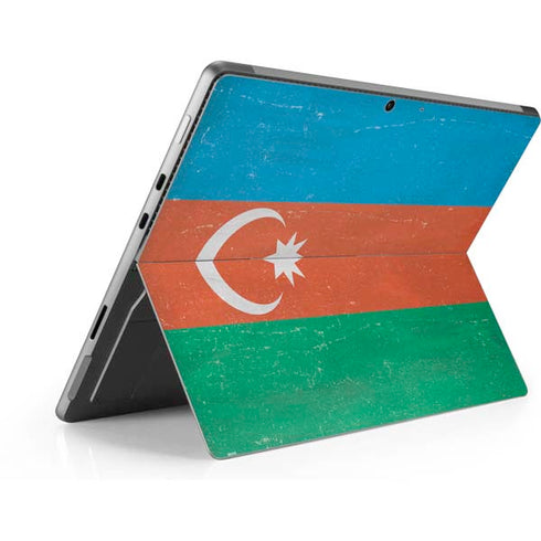 Azerbaijan Flag Distressed Surface Pro 8 Skin