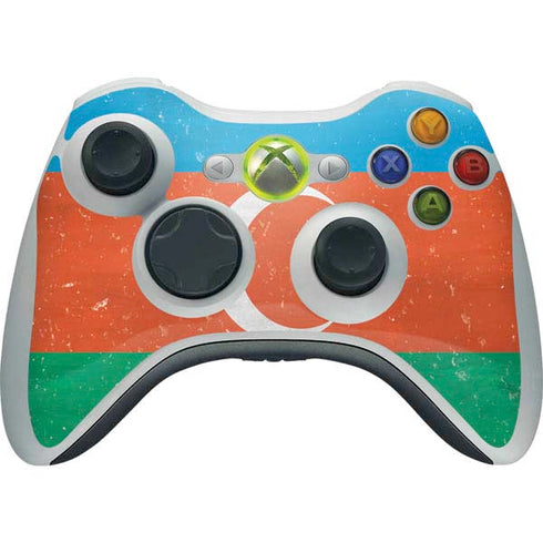 Azerbaijan Flag Distressed Xbox 360 Wireless Controller Skin