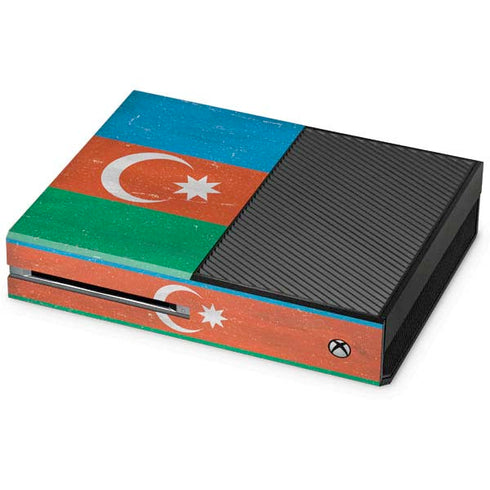 Azerbaijan Flag Distressed Xbox One Console Skin