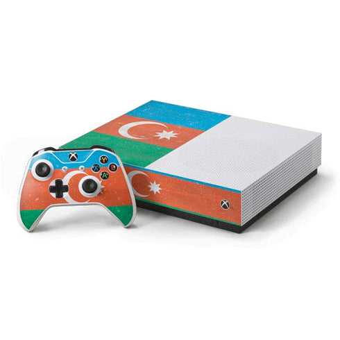 Azerbaijan Flag Distressed Xbox One S All-Digital Edition Bundle Skin