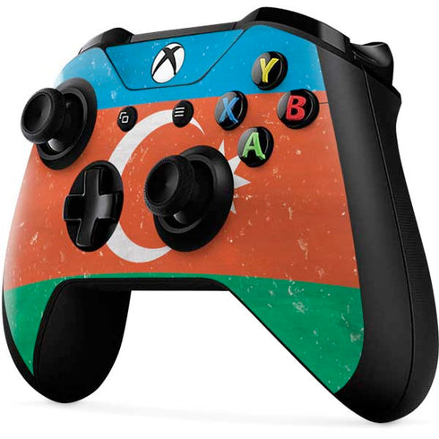 Azerbaijan Flag Distressed Xbox One X Controller Skin