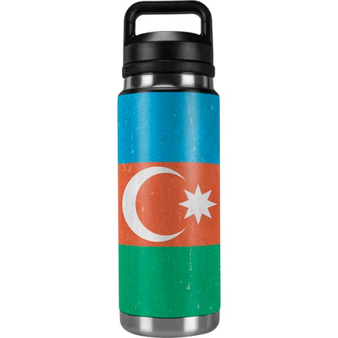 Azerbaijan Flag Distressed YETI Rambler 26oz Bottle Skin